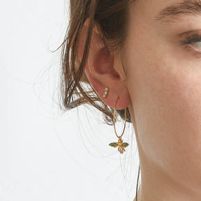 Pave Bee Hoop Earring - Back to School, Fall Jewelry