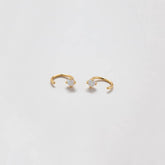 Gold Vermeil Opal Semiprecious Stone Open Hoop Earrings - Back to School or Fall Jewelry