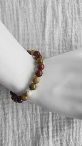 Mookaite Jasper Bracelet on wrist - video