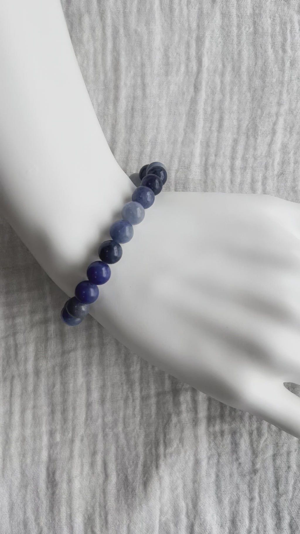 Blue Quartz Bracelet on wrist - video