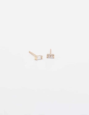 Mini Baguette Gold Studs