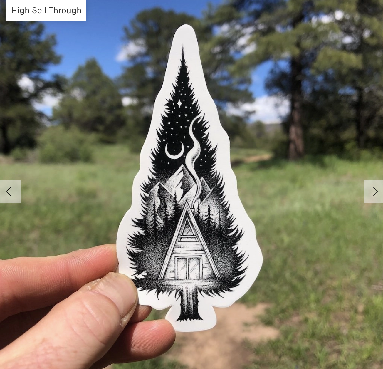 Tree Glamping Mountains Sticker