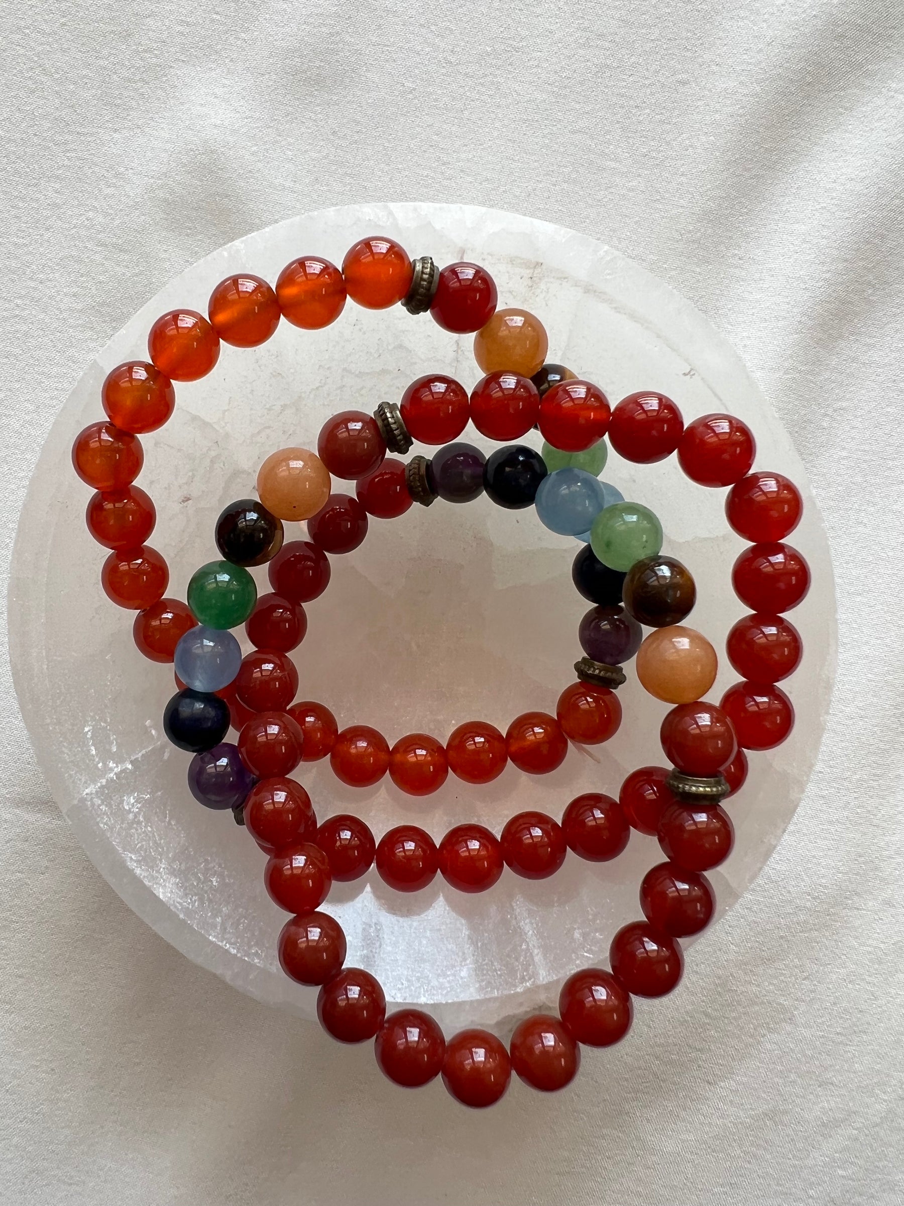 7 chakra carnelian bracelet