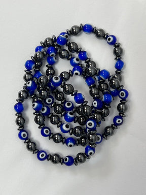 Hematite and Evil Eye Bracelets