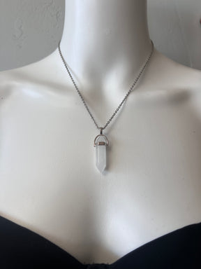 Clear Quartz crystal pendulum necklace