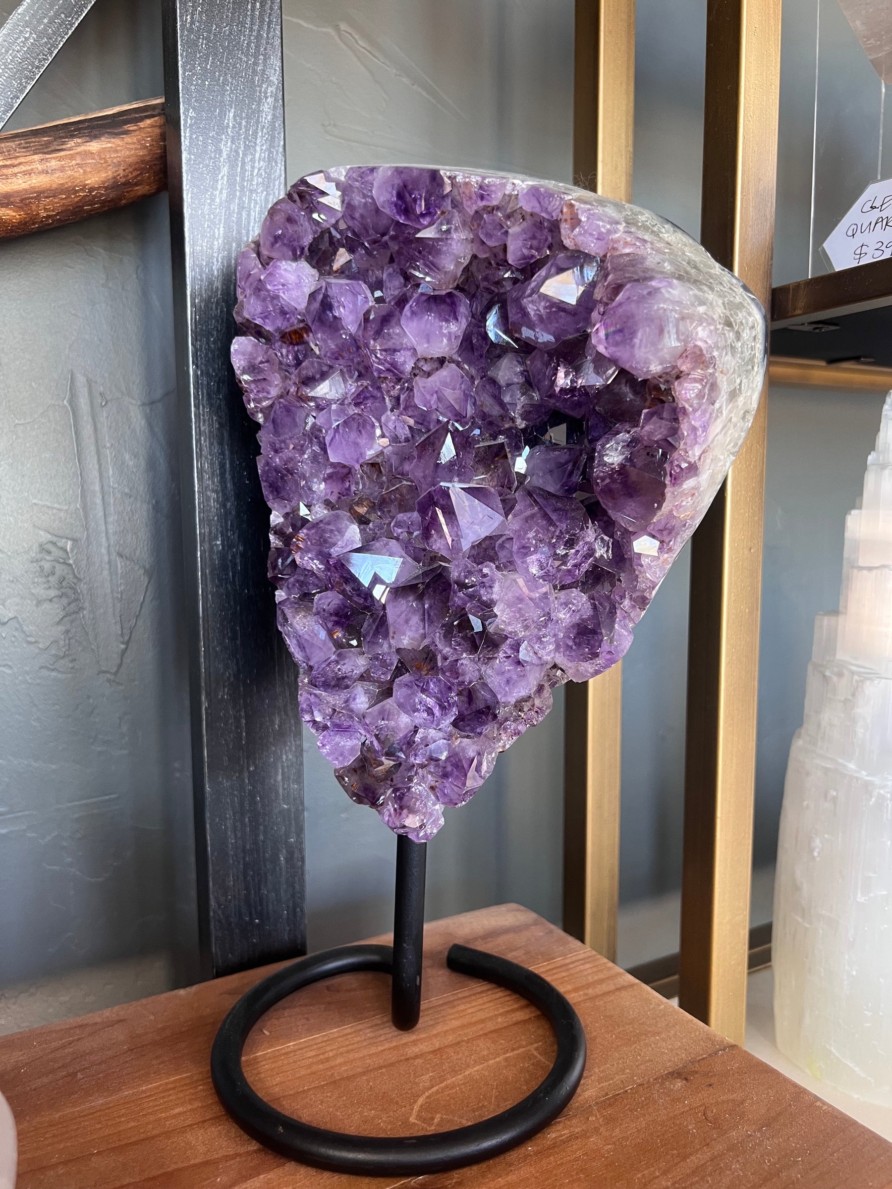 Amethyst Druzy Cluster on Stand