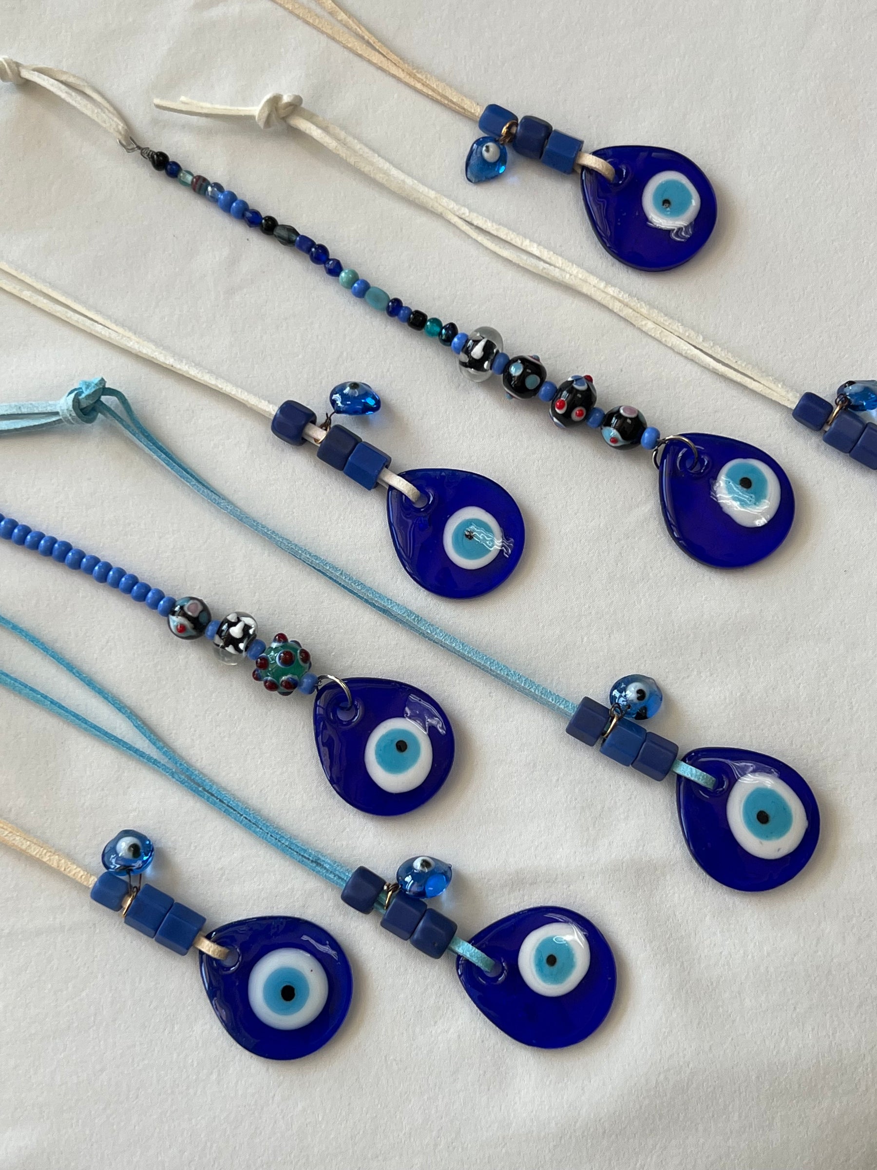 Evil Eye Teardrop Glass Bead Pendants