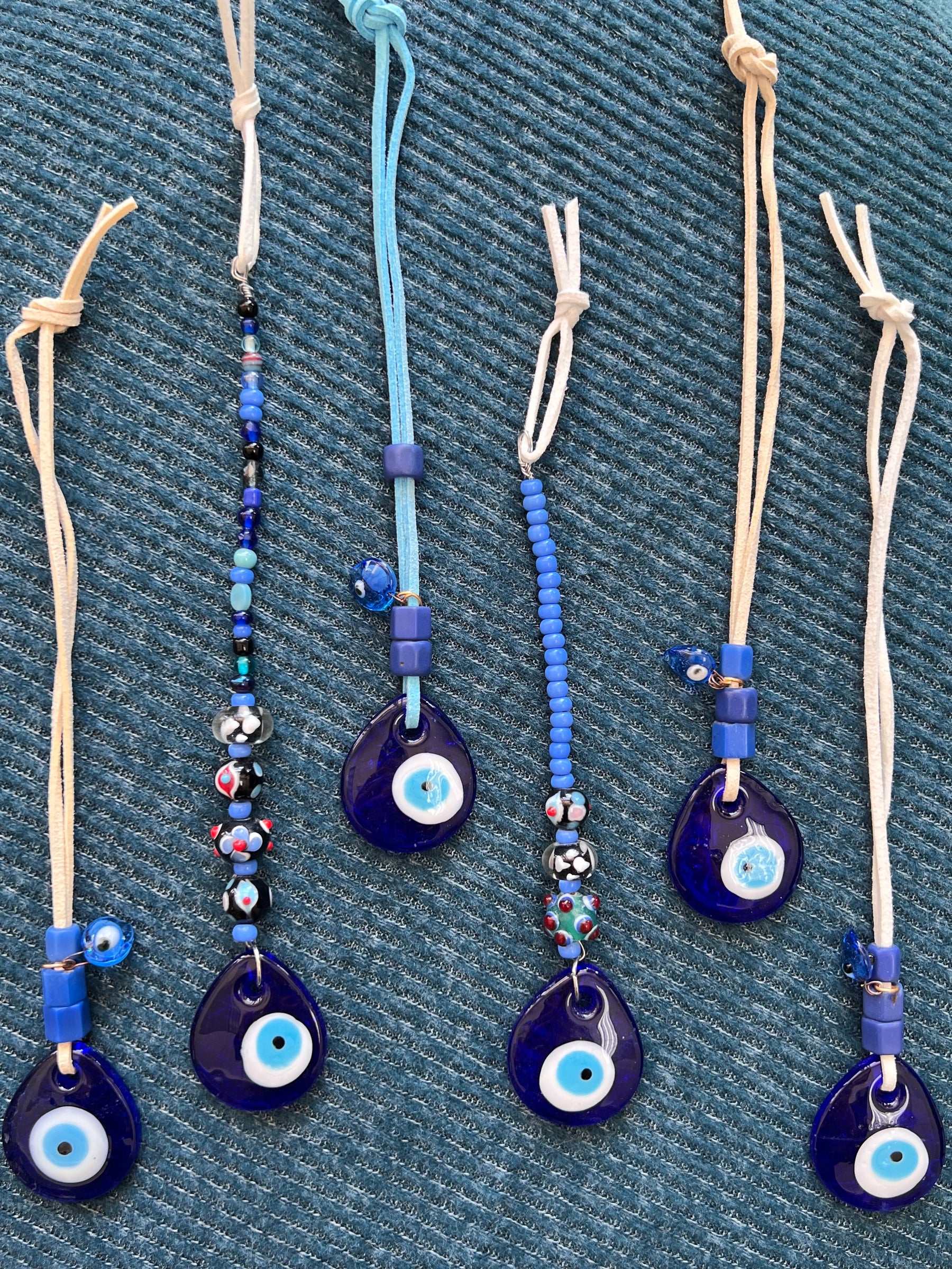 Evil Eye Teardrop Glass Bead Pendants