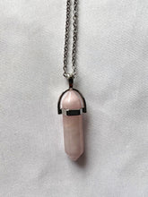 Rose Quartz crystal pendulum necklace